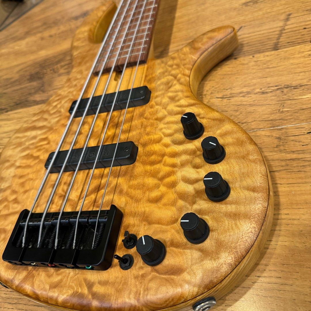 Elrick Evolution Gold Series 5-Strings Hand-Curved Bass Quilted Maple Top - Image 4