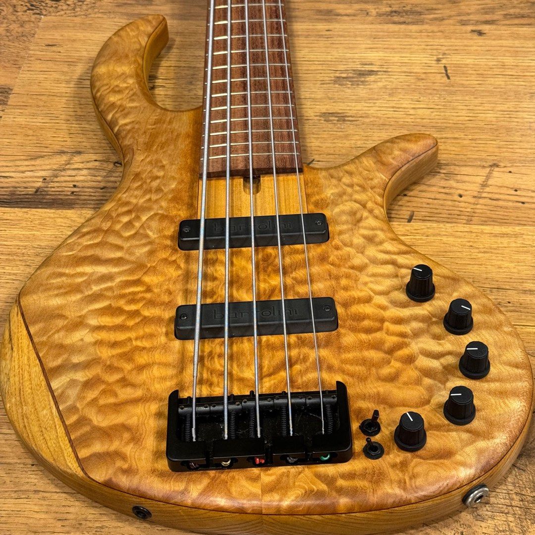 Elrick Evolution Gold Series 5-Strings Hand-Curved Bass Quilted Maple Top - Image 2