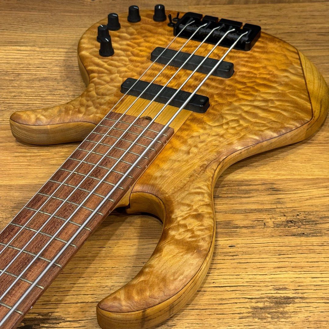 Elrick Evolution Gold Series 5-Strings Hand-Curved Bass Quilted Maple Top - Image 5